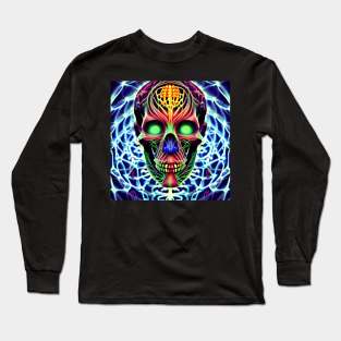 Psychedelic Patterns Skull Design 12 Long Sleeve T-Shirt